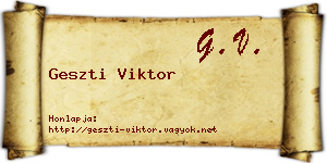 Geszti Viktor névjegykártya